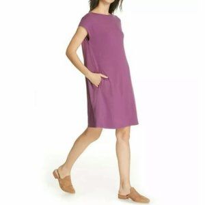 NWT Eileen Fisher Jersey Shift Dress M Casual Purp